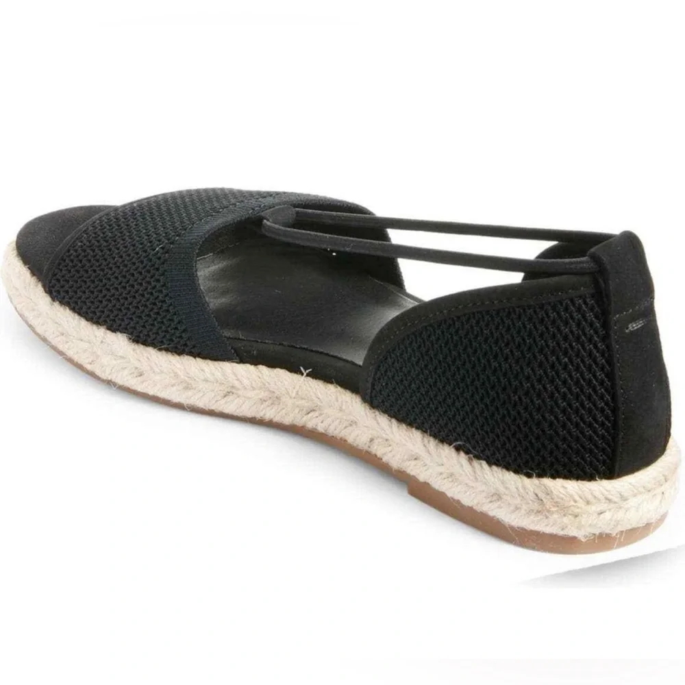 Eileen Fisher Black Mews Espadrille Sandals, New Without Box, Size 6 1/2